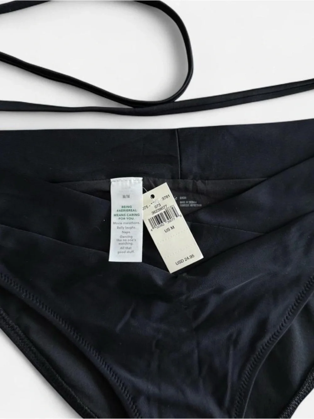 NWT‎ Aerie Black Crossover Bikini Set Size Medium